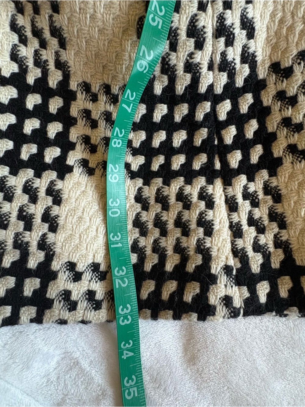 Express Black & Cream Plaid Bouclé Swing Pea Coat - Picture 5 of 8